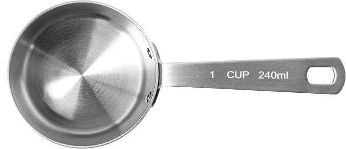 Fat Daddio's MC-04 Stainless Steel Measuring Cups Set, 4 cups, Kitchen Gadgets for Baking & Cooking