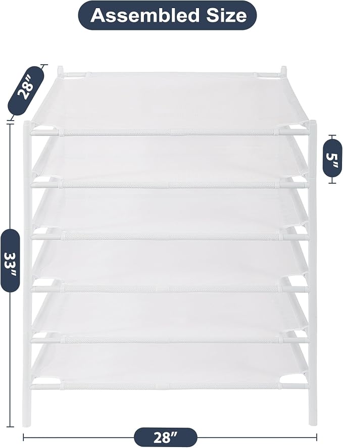 STO STO Sweater Drying Rack, 6-Pack Stackable Mesh Clothes Drying Rack, Laundry Drying Rack for Sweaters, Socks, Toys, White