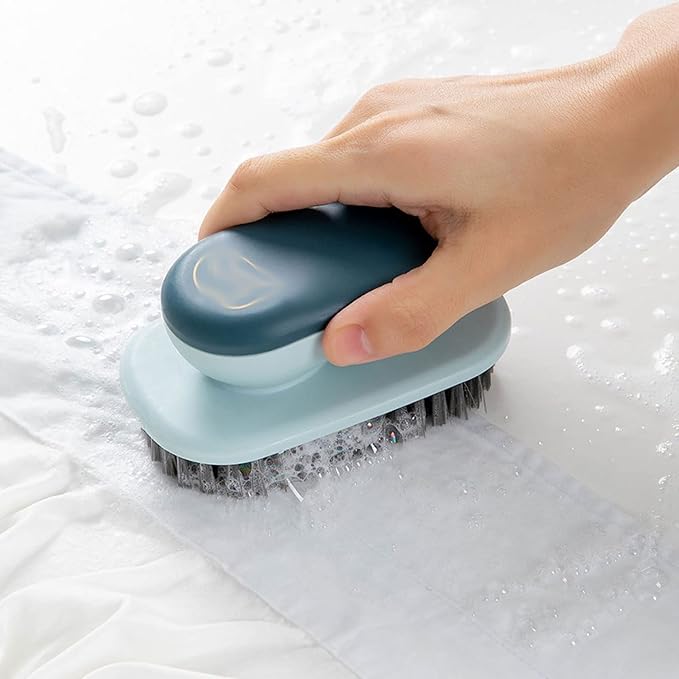 Household Cleaning Brushes Laundry Brush with Handle Flexible Washing Scrub Soft Hair Cleaning Clothes Cleaner Household Tools(Grey)