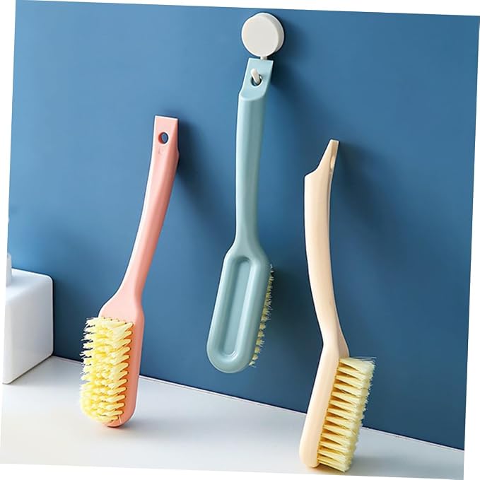 GALPADA 3pcs Multipurpose Shoe Brush Ergonomic Handle Scrub Brushes for Removal Soft Bristles for Household Shoe Care