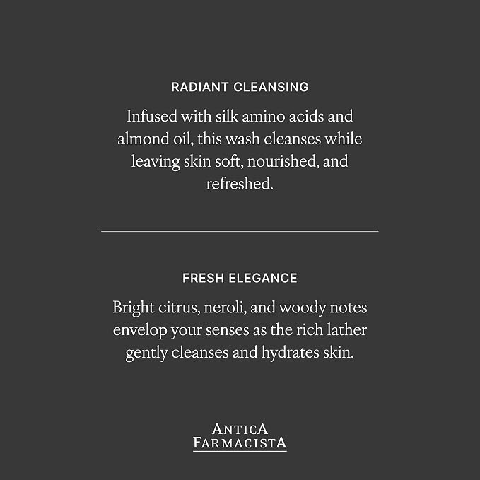 Antica Farmacista Hand & Body Wash - Luxury Nourishing & Hydrating Hand Cleansing Wash - Bath & Body Gift - Neroli & Tonic, 10 fl oz