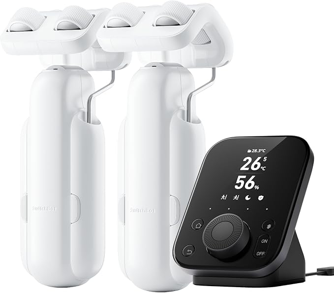 SwitchBot Smart Automatic Curtain Opener 2 Packs with Hub3 - Bluetooth Remote Control with App/Timer, High-Performance Motor, Unlimited Power, Add Hub to Compatible with Alexa, Google Home, HomeKit