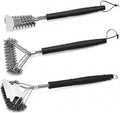 3PCS BBQ Grill Cleaning Brush for Cuisinart CGG-240 Roll-Away Gas Grill | 17.3" Bristle-Free Grill Brush with Scraper | 16.4" Overlapping Coil Brush | 17.5"3-Row Wire Bristle Grill Brush with Scraper