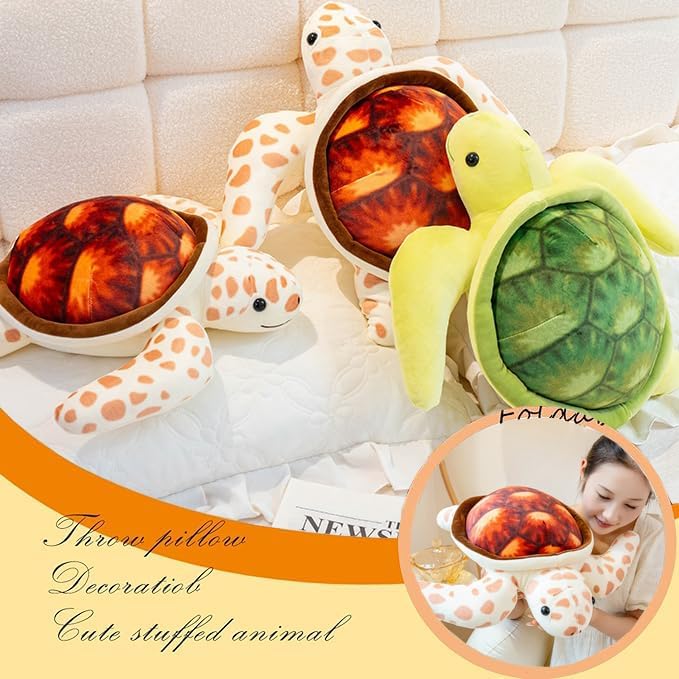 ELAINREN Giant Sea Turtle Stuffed Ocean Theme Pillow/19.6''