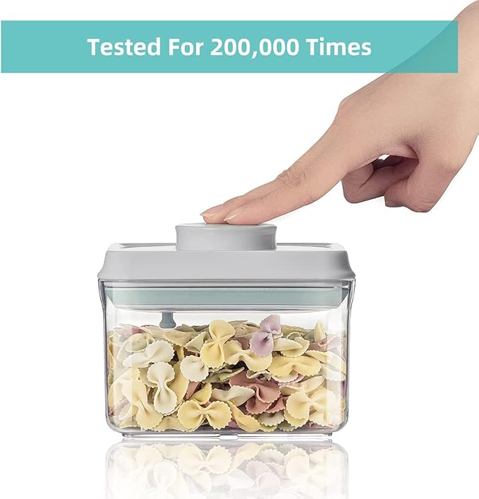 Food Airtight Containers (1500ml) 1.5 Qt Pop Up Food Formula Container With Lids, Bpa-Free One Button Open Stackable Container for Coffee Tea Brown Sugar Cereals - 8 Labels - Clear