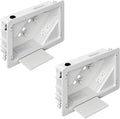 in-Wall TV Box with Flange for Home Theater Installation, Cord Hider for Wall Mounted TV, with 2 Duplex Outlets, Cable Bracket, LV Cable & 1-1/2" ENT Entrance, Ideal for New or Retrofit Job, 2 Pack