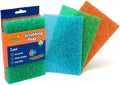 Scrub Basics Scrubbing Pads - Non-Scratch Scouring Pads with Texture Changing Technology, Dish Scrubber Scourers Sponge for Washing Up, Cleaning & Kitchen - Pack of 3