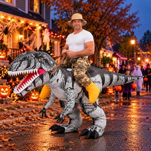 Inflatable Raptor Costume Adult Blow Up Velociraptor Ride On Dinosaur Suit