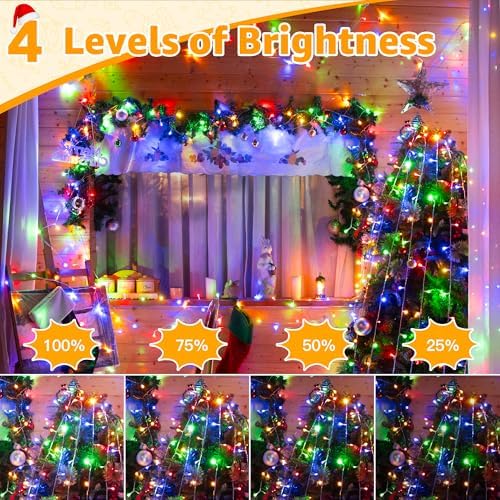 Ollny Christmas Lights Outdoor 800LED 262FT, Multicolor Plug in Fairy Light
