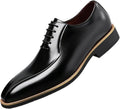 Santimon Men's Leather Dress Shoes - Oxford Lace Up Formal Business Shoes for Men - Polished Leather Dress Shoes with Low Heel