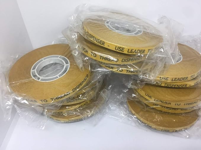 ATG Transfer Gun Double Side Refill Tapes, Reverse Wound Adhesive Transfer Tape Acid Free Gold Paper Liner ATG-7502, 1/4" X 36YD X Pack of 6