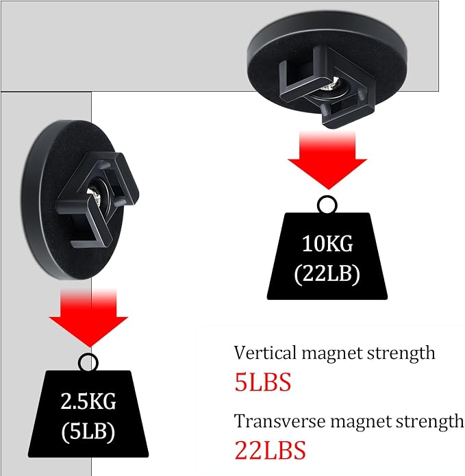 Yookeer 30 Pcs Magnetic Zip Tie Mount Base Black Magnetic Cable Clips Wire Holder Multipurpose Cable Ties Management Base Electrical Supplies for Wire (43 mm)