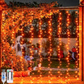 JMEXSUSS Orange Curtain Lights for Halloween, USB Plug in, 200 LED