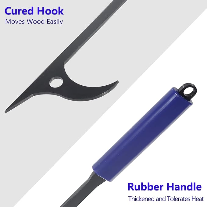 28" Firewood Tongs Log Grabber for Thick Logs Outdoor Indoor Camfire Firepit Bonfire Fireplace Tongs Heavy Duty Wrought Rustproof Safely Moves Firewood