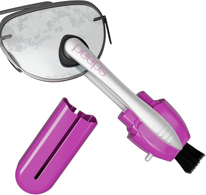 Peeps Glasses Cleaner - for Eyeglasses, Reading Glasses, and More - Lens Cleaner with Carbon Microfiber Tech-Injected Purple-1 Count (Pack of 1)