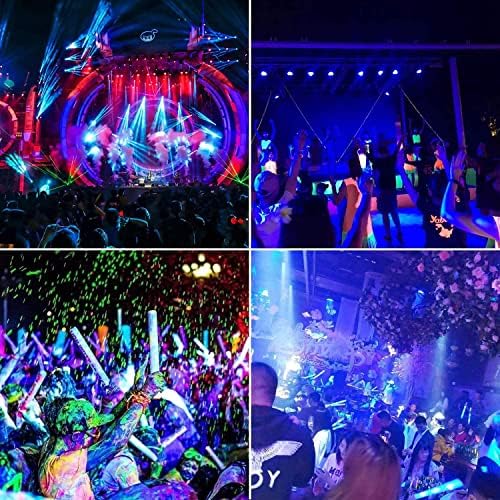 XYCN 4 Pack 400W LED Flood Black Lights,395nm to 405nm UV Outdoor Flood High Power Blacklight Light with Plug in, IP66 Waterproof Large Black Light Spotlight for Glow Party Large Space, Halloween