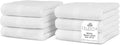 Villa Celestia Cotton Washcloths Set of 6, 12x12 Inch, 100% Ring-Spun Combed Cotton, Soft Absorbent Quick-Dry Wash Cloths for Face and Body, Oeko-TEX Certified, Hotel & Spa Quality, White