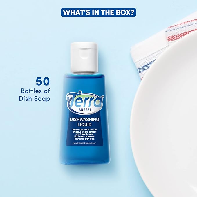 Tiny Dish Soap Detergent | For Use in Vacation Rentals and Extended Stay Hotels | 1.6 oz (Case of 50)