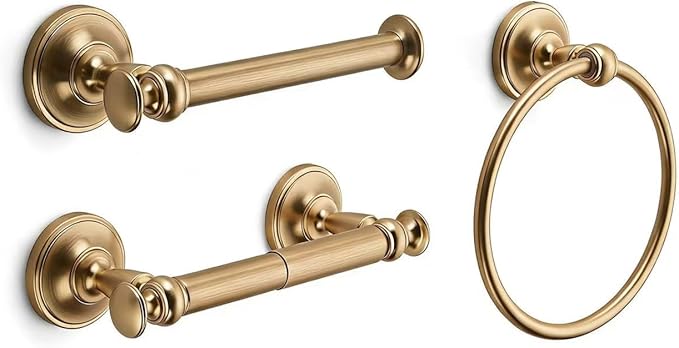 khtumeware Toilet Paper Holder Champagne Bronze Tissue Roll Holder for Bathroom Organization and Storage Single Post Toilet Tissue Holder Wall Bathroom Accessories (1-Pack)