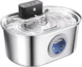 Cordless 3.2L/108oz Stainless Steel Cat Water Fountain Pet Fountain | Rechargeable Pet Water Dispenser - Motion Sensor Activation - Multi-Layer Filtration - Ultra-Quiet Pump (1 Filters)