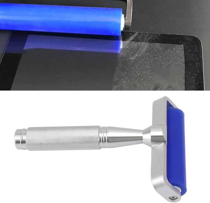 Dust Remover Roller, Silicone Manual Sticky Roller 28mm Low Viscosity 310D Washable Metal Handle for PCB LCD Screen Film Cleaning Workshop Kitchen Hair Lint Dust (6 Inch)