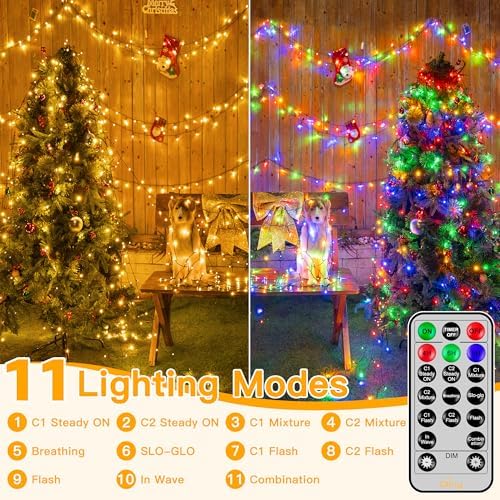 Ollny Christmas Lights Outdoor, 131FT 400 LED Color Changing String Lights