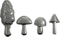 Mushrooms 4-Piece Pewter Measuring Spoon Set by Roosfoos, Handmade in the USA