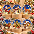 6 Pack Lighted Christmas Ball Ornaments with Concealed LED Wire