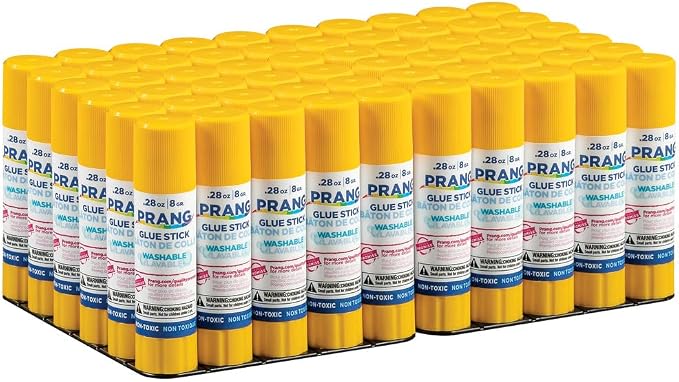 Prang Washable Glue Stick, Clear, 0.28 oz., 60 Count