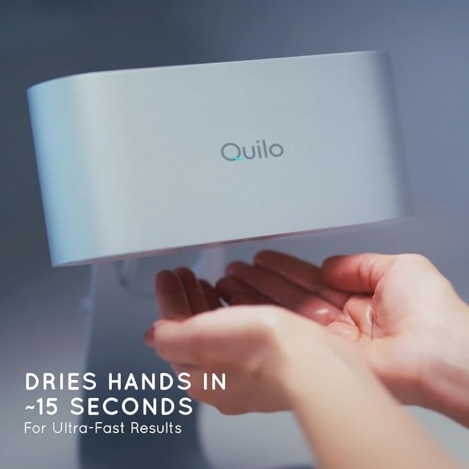 Quilo PALMZ™ Touchless Hand Dryer for Home & Small Spaces – Hygienic Alternative to Hand Towels | Compact Wall-Mount or Countertop | Dries Hands in ~15 Seconds | Modern Bathroom Upgrade