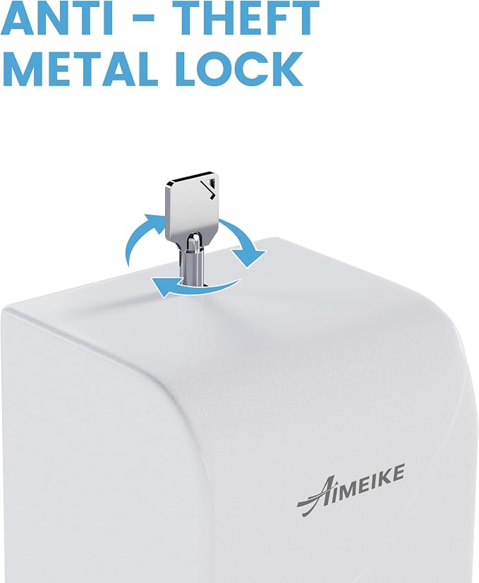 Automatic Wall Mount Soap Dispenser, 800 mL, White ABS | Touchless 800 mL white ABS dispenser with oval viewing window and keyed lock; requires 6 AA batteries, not included.