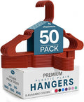 Utopia Home Plastic Hangers 50 Pack – Space Saving Clothes Hanger Red | Durable & strong | Closet organizer & storage | Ideal for apartments, dorms & stocking stuffers