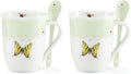 Lenox 897802 Butterfly Meadow Color Mugs With Spoons, Set Of 2, Green