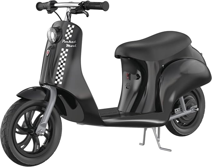 Razor Pocket Mod Classic Miniature Euro-Style Electric Scooter for Ages 8+, Vintage-Inspired Design, High/Low Speed Switch, Up to 80 Minutes Ride Time