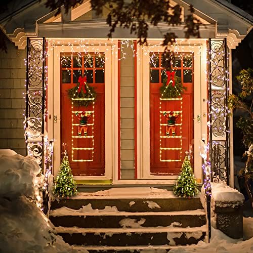 Toodour LED Christmas Light - 2.5FT Christmas Decorative Ladder Lights with Santa Claus, Xmas Decorations Light for Indoor Outdoor, Window, Garden, Home, Wall, Xmas Tree Decor - Warm White
