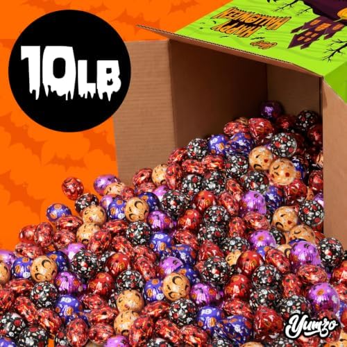 Halloween Chocolate Mix 10 lb Box, Assorted Foil Wrapped Milk Chocolate