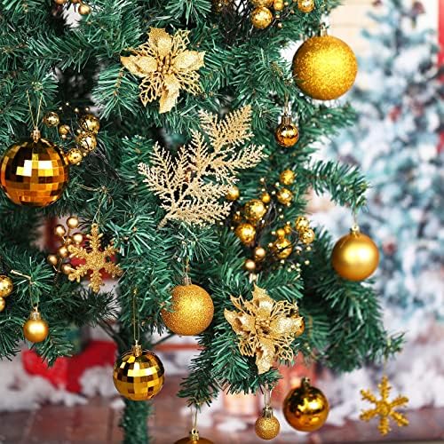 Sratte 94 Pcs Christmas Tree Ornaments Decoration Set, Gold