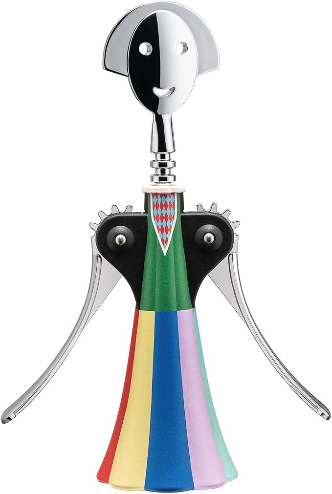 Alessi Anna G. Parade AM01A 5 Design Corkscrew in AlkiPaper® and Chrome Zamak, Multicoloured