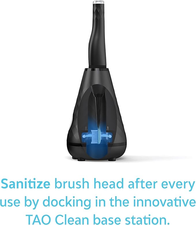 TAO Clean Umma Diamond Sonic Toothbrush Replacement Heads (3-Pack) – Replacement Heads for the TAO Clean Electric Toothbrush and Docking Station, Black