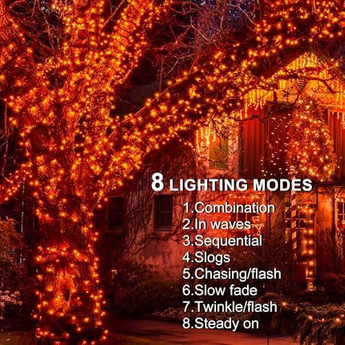 weillsnow 500 LED Halloween String Lights,164 FT Twinkle Lights Waterproof