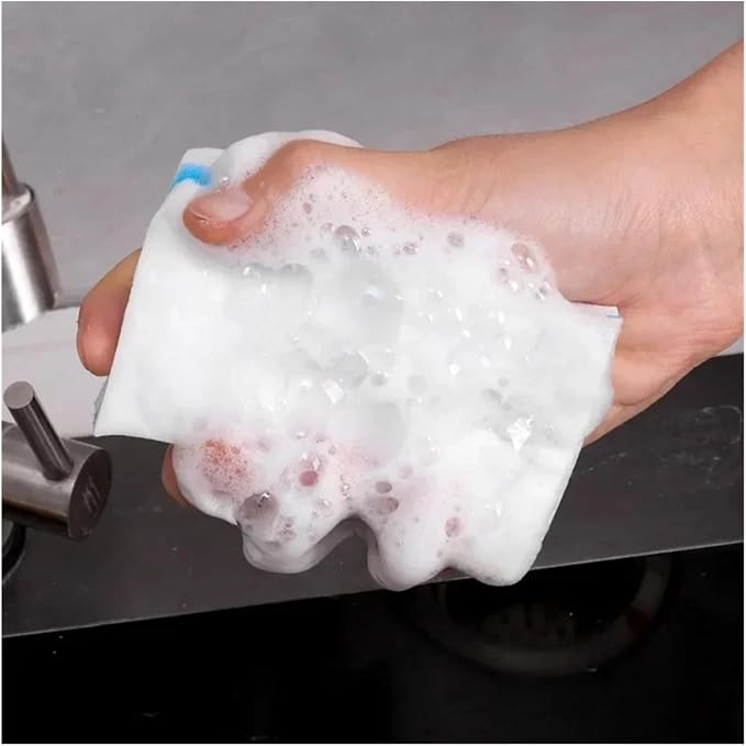 Cleaning Cloth Kitchen And Dishwashing Tools White Shoe Sponge Block Brush(10Pcs)