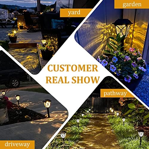 GIGALUMI 6 Pack Solar Lights Outdoor Waterproof, LED Solar Garden Lights