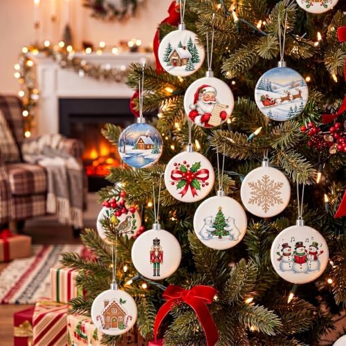 Zubebe 72 Pcs 2.36 Inch Christmas Blank White Ball Ornaments