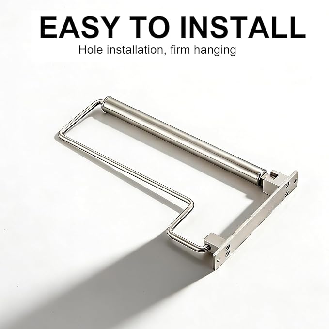 NEWRAIN Clothes Drying Rack, Laundry Racks for Drying Clothes, Wall Mounted Swing Arm Clothes Hanger for Laundry Room, Garage, Indoor & Outdoor Use,Brushed Nickel