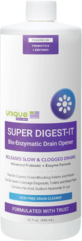 Unique Super Digest-It Bio-Enzymatic Acid-Free Drain Opener and Clog Remover for Household Use (32 fl oz)