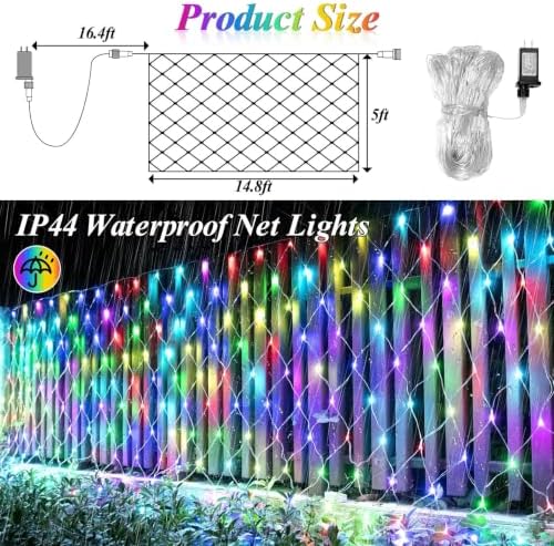 LitHome 240 LED Christmas Net Lights Outdoor Connectable, 14.8FT x 5FT