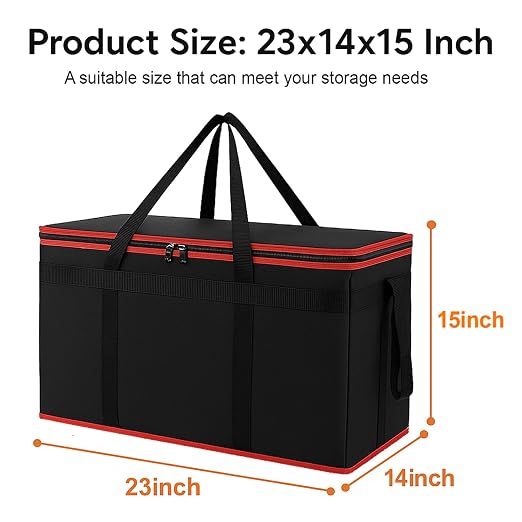 Bodaon Large 3-Pack Insulated Food Delivery Bag with hard bottom, XXXL Pizza Cooler Bags, Rideshare Delivery Bag, Thermal Cold/Hot Styrofoam Carrier for Travel/Shopping/Catering/Car