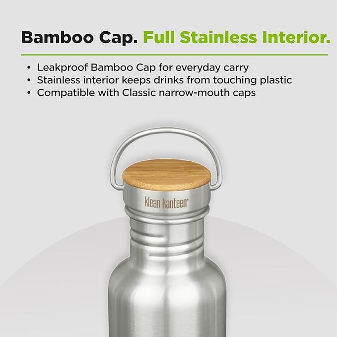 Reflect 27oz (w/ Bamboo Cap) Brushed Stainless