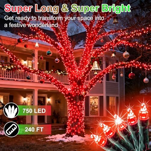 WUXYIYANG 750 LED 240FT Red Valentine Lights, 12 Pro Modes and Timer Memory