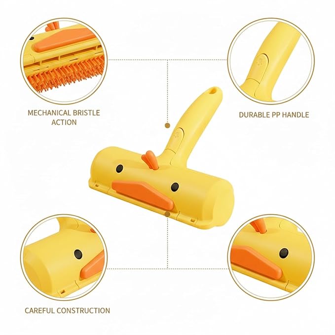 Reusable Pet Hair Remover Brush for Furniture, Carpet & Car Seats - Mechanical Lint Removal Tool with Durable PP Handle (1 Pack)